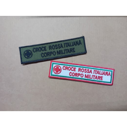 SCRITTA VELCRO (2 TIPI) CROCE ROSSA MILITARE DA MIMETICA RICAMO
